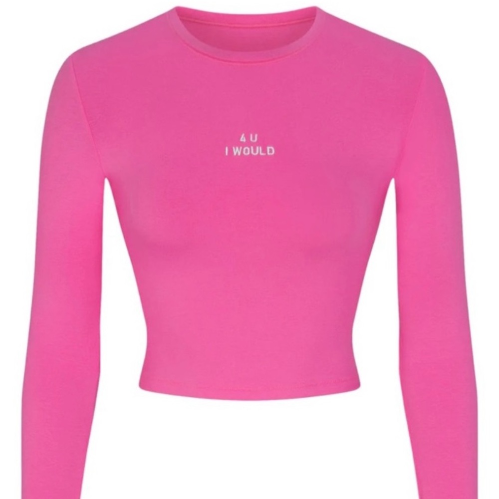 Skims Valentines Day Limited Edition Hot Pink “4 U I Would” Tshirt Size M